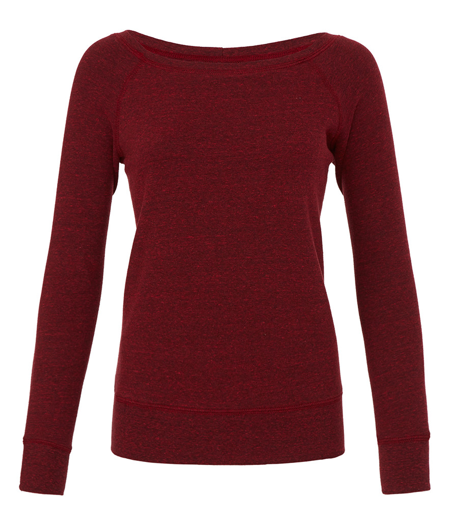 Bella Tri-blend Sponge Fleece Wide Neck Sweatshirt - Redrok