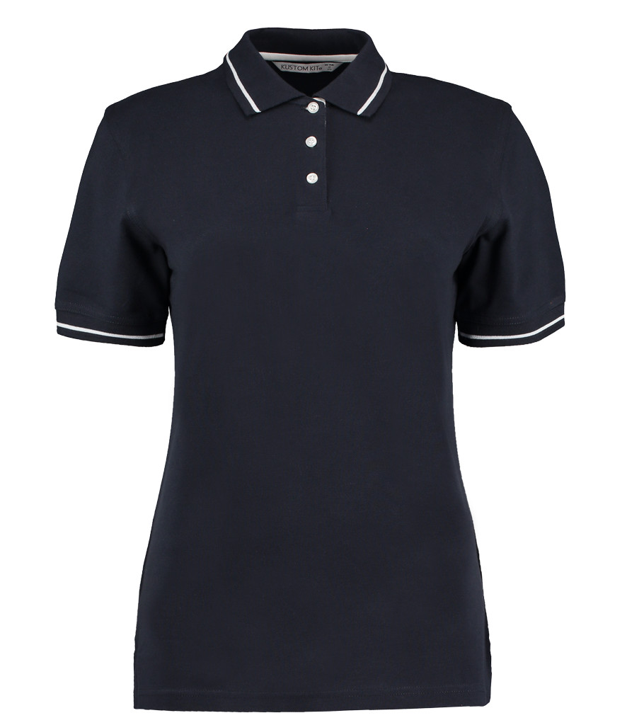 K706Kustom Kit Ladies St Mellion Tipped Cotton Piqué Polo Shirt - Redrok
