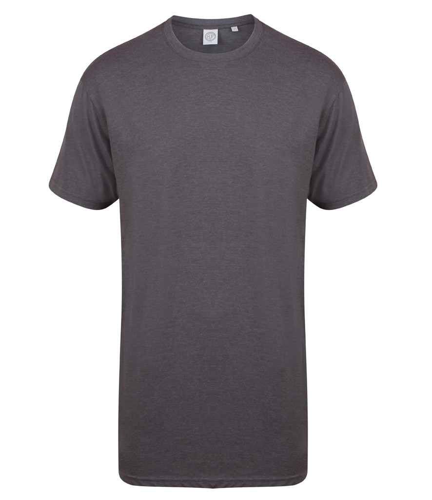 SF258SF Men Longline Dipped Hem T-Shirt - Redrok