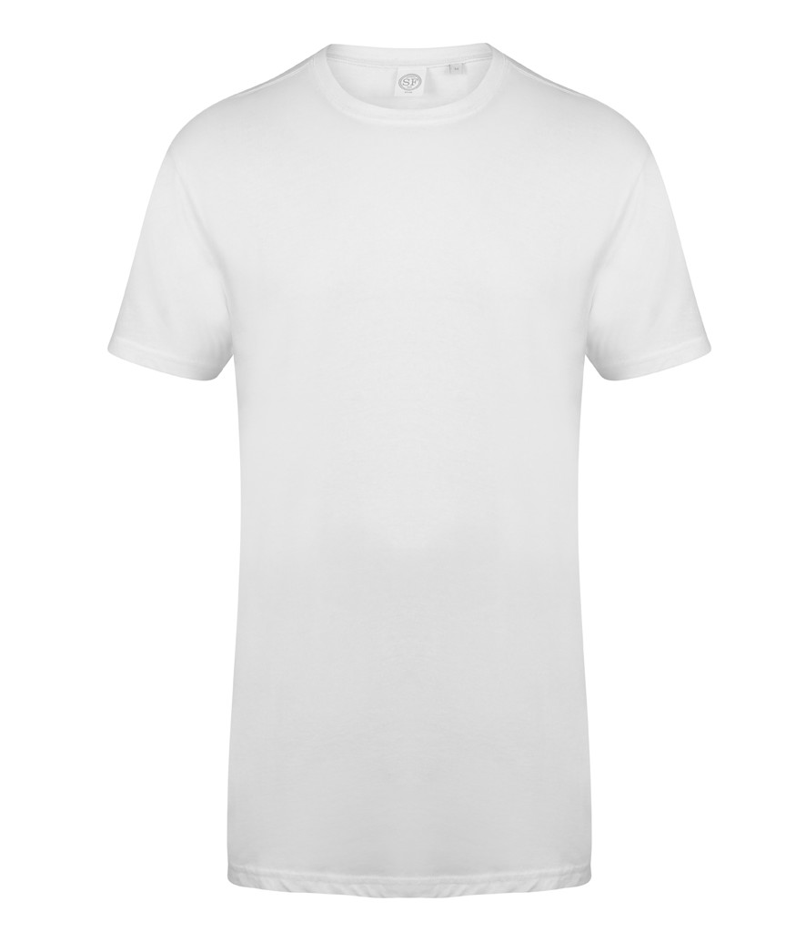 SF258SF Men Longline Dipped Hem T-Shirt - Redrok