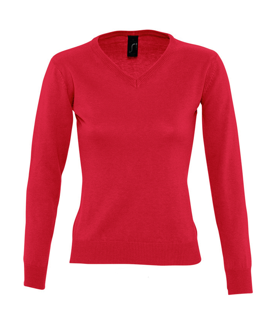 90010SOL'S Ladies Galaxy Cotton Acrylic V Neck Sweater - Redrok