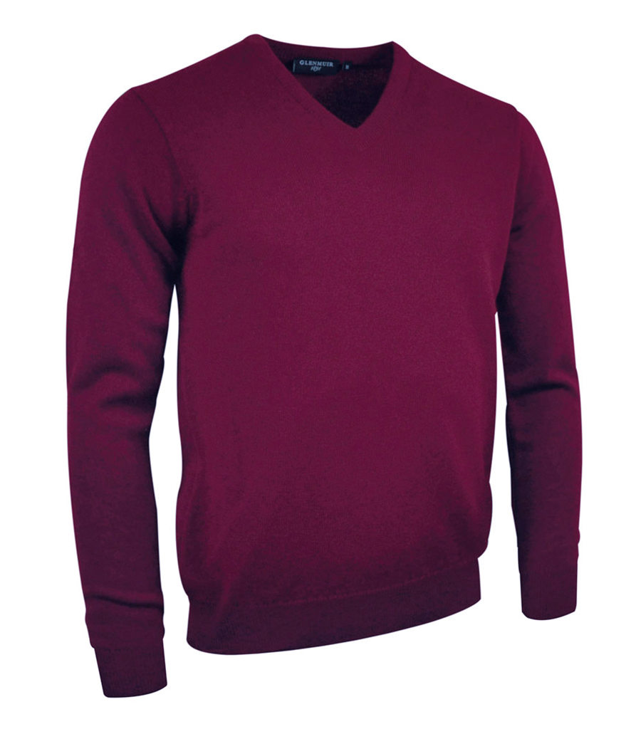 GM10Glenmuir V Neck Lambswool Sweater - Redrok