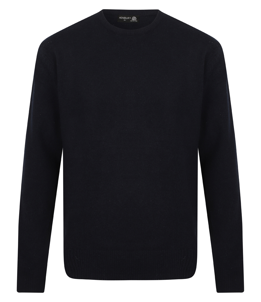 H735Henbury Lambswool Crew Neck Sweater - Redrok