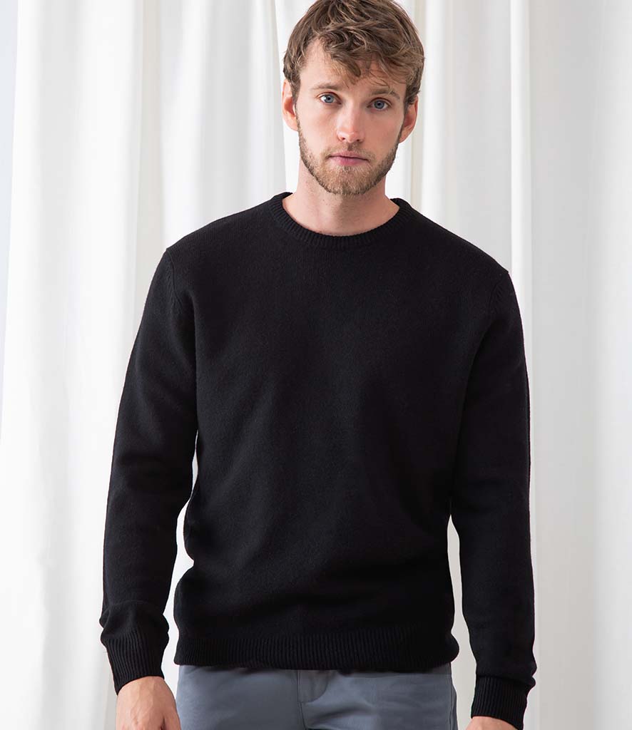 H735Henbury Lambswool Crew Neck Sweater - Redrok