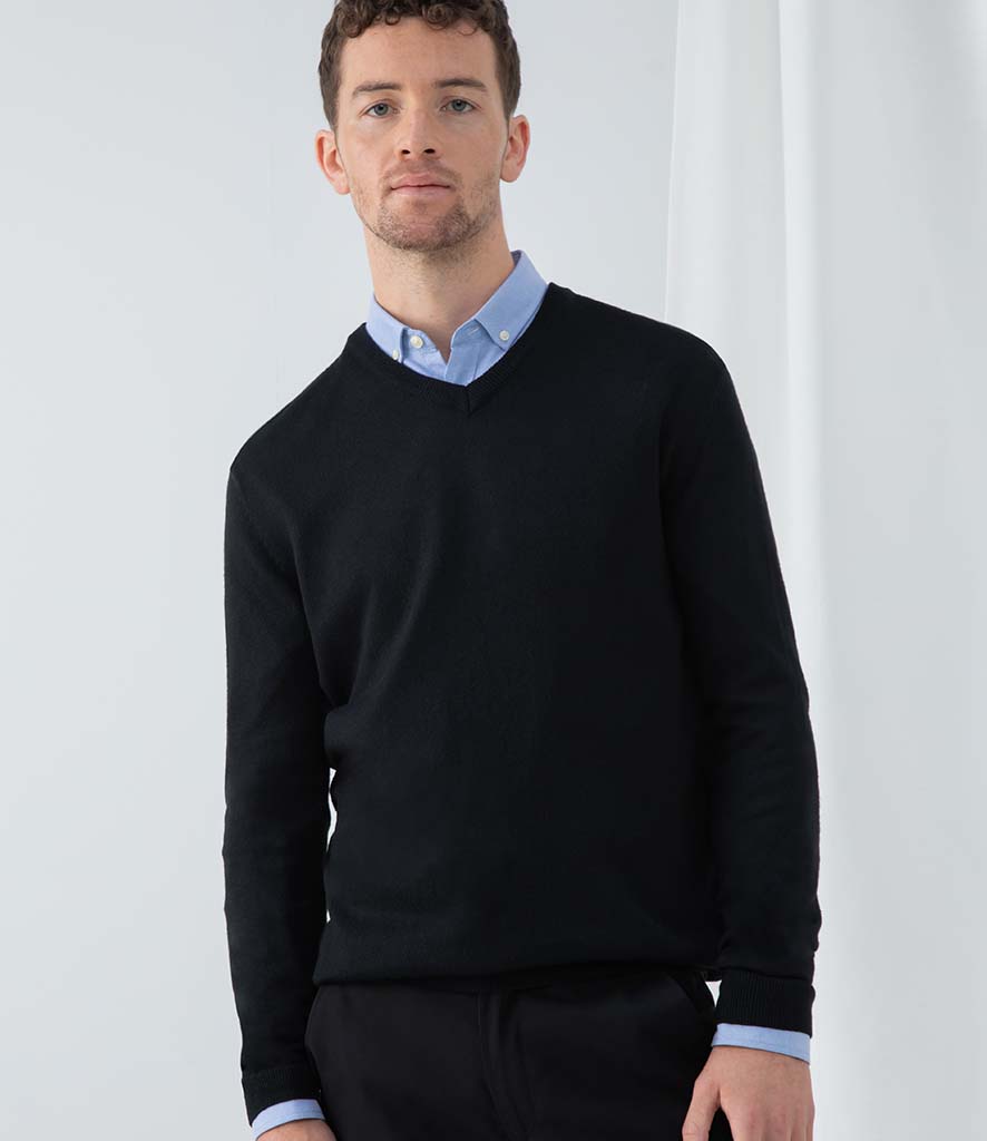 H760Henbury Acrylic V Neck Sweater - Redrok