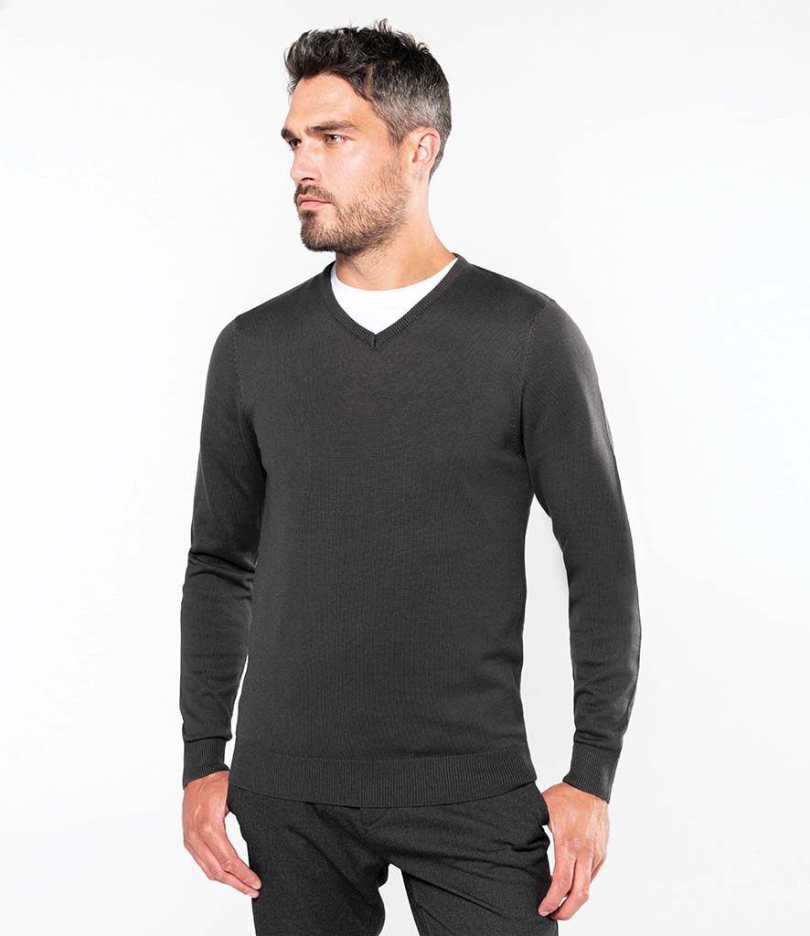 KB965Kariban Cotton Acrylic V Neck Sweater - Redrok